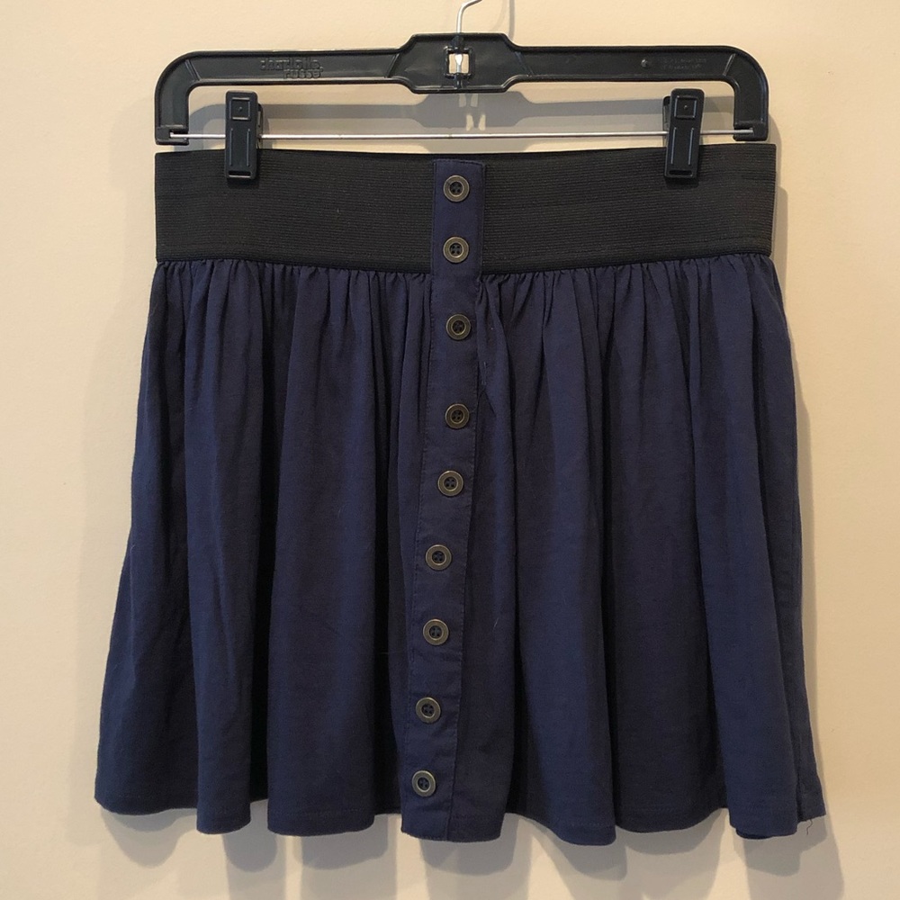 Navy button down mini skirt